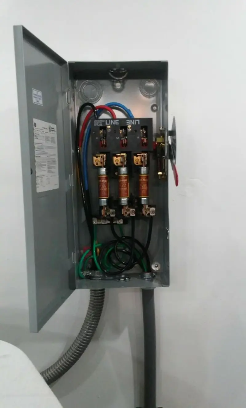 Three-phase disconnect switch installed for Electrical Wiring & Rewiring in Charlottesville